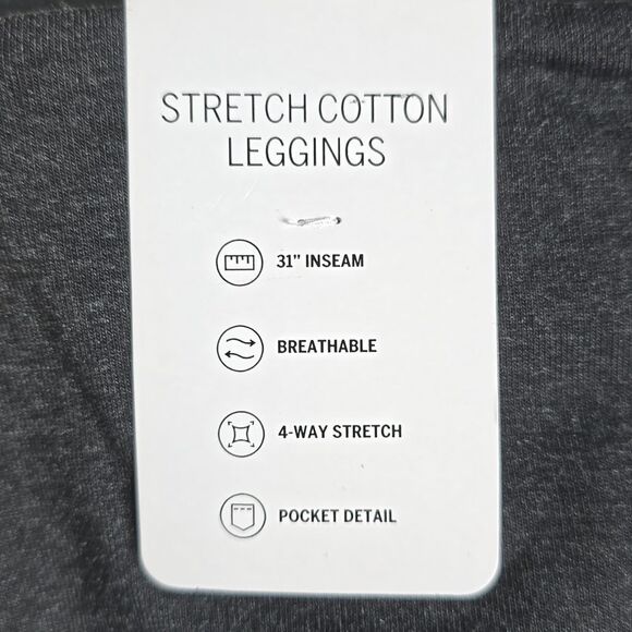 1126 NWT Pink Victoria's Secret Stretch Cotton Leggings Size XS Dark Charcoal - Picture 4 of 6